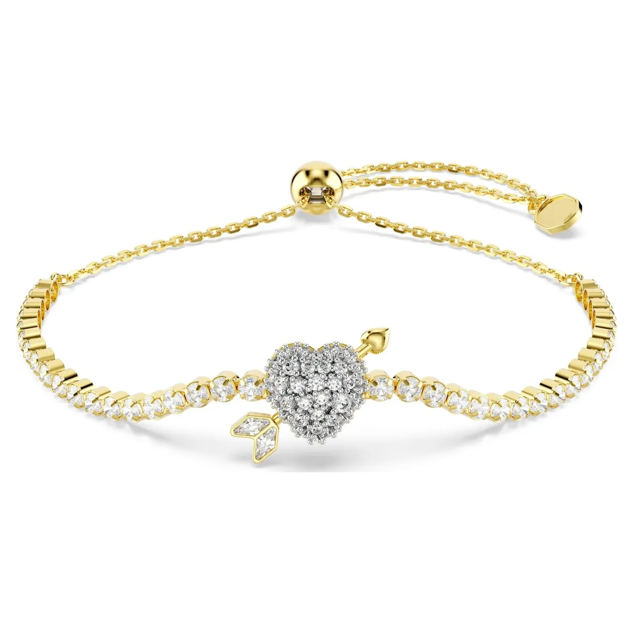 Gold White Heart-Shaped Padlock Pendant Metal Necklace 15