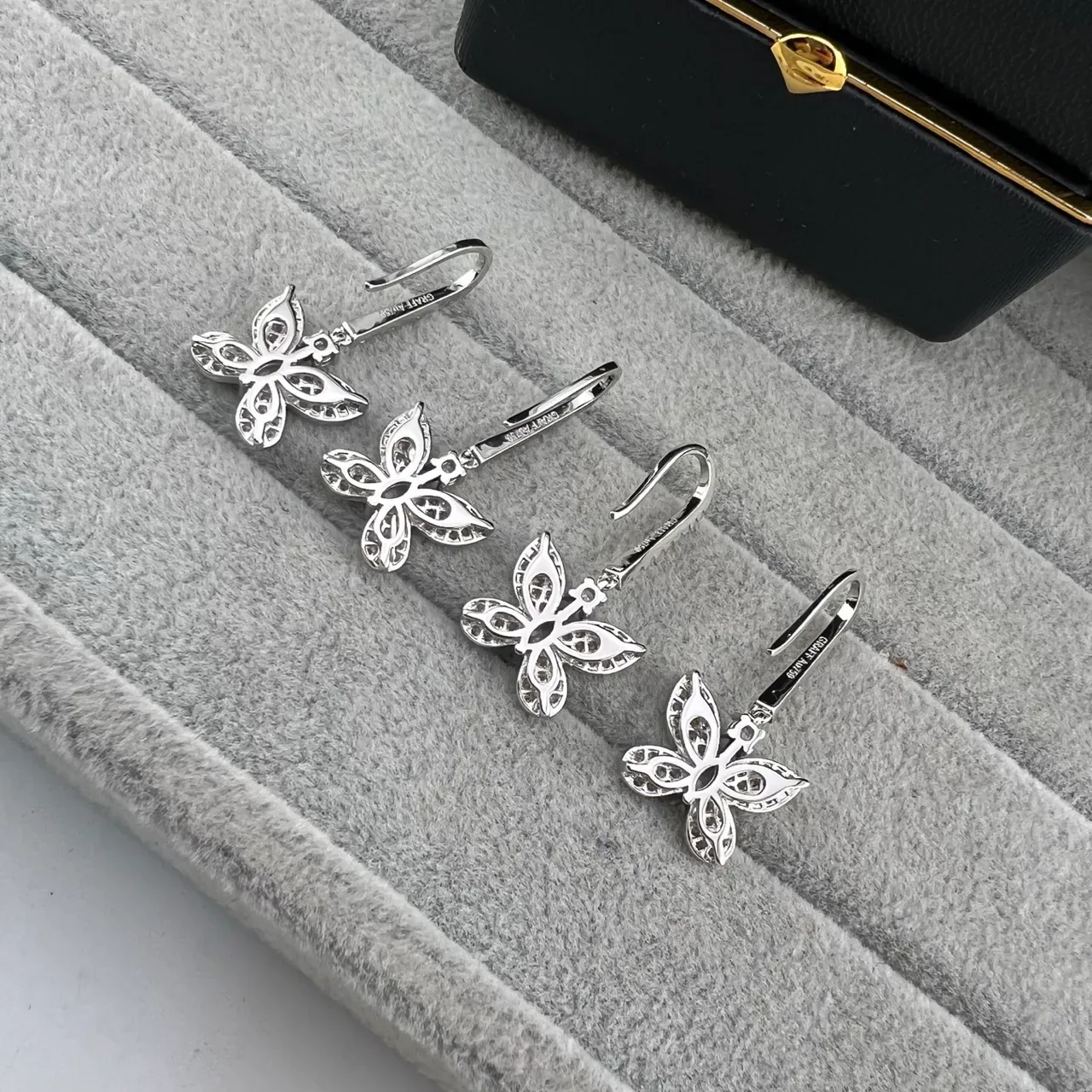 Graff Floral Pavé Butterfly Drop Earrings 3