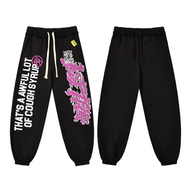 Pantalon jogging à imprimé graphique, taille élastique et chevilles élastiquées 7