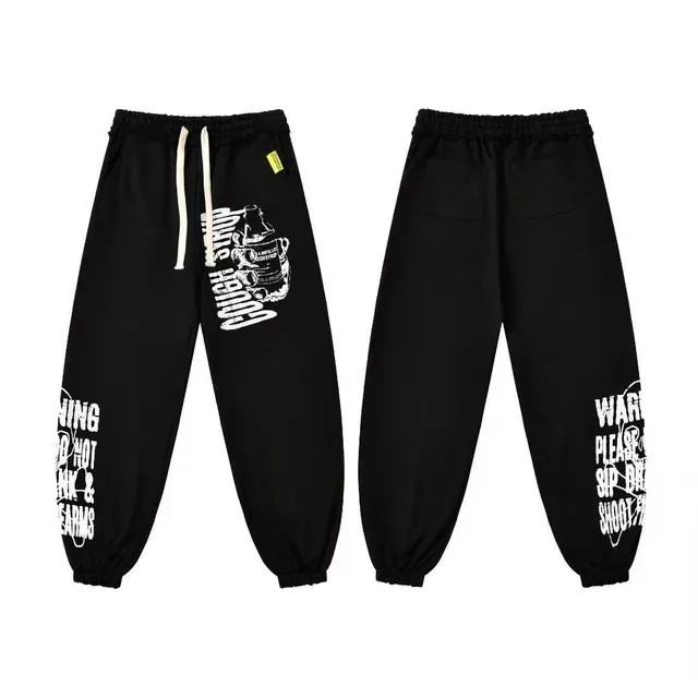 Pantalon jogging à imprimé graphique, taille élastique et chevilles élastiquées 8