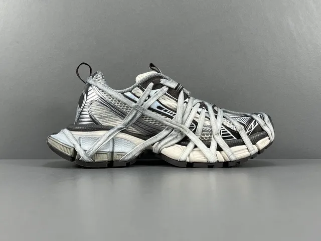Gray Black White Lace-Cage Lifestyle Sneaker 18