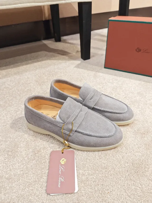 Gray Suede Penny Strap Loafer 5