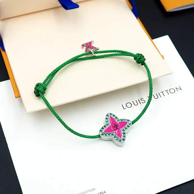Green Pink Braided Cord Adjustable Knot Closure Bracelet 5