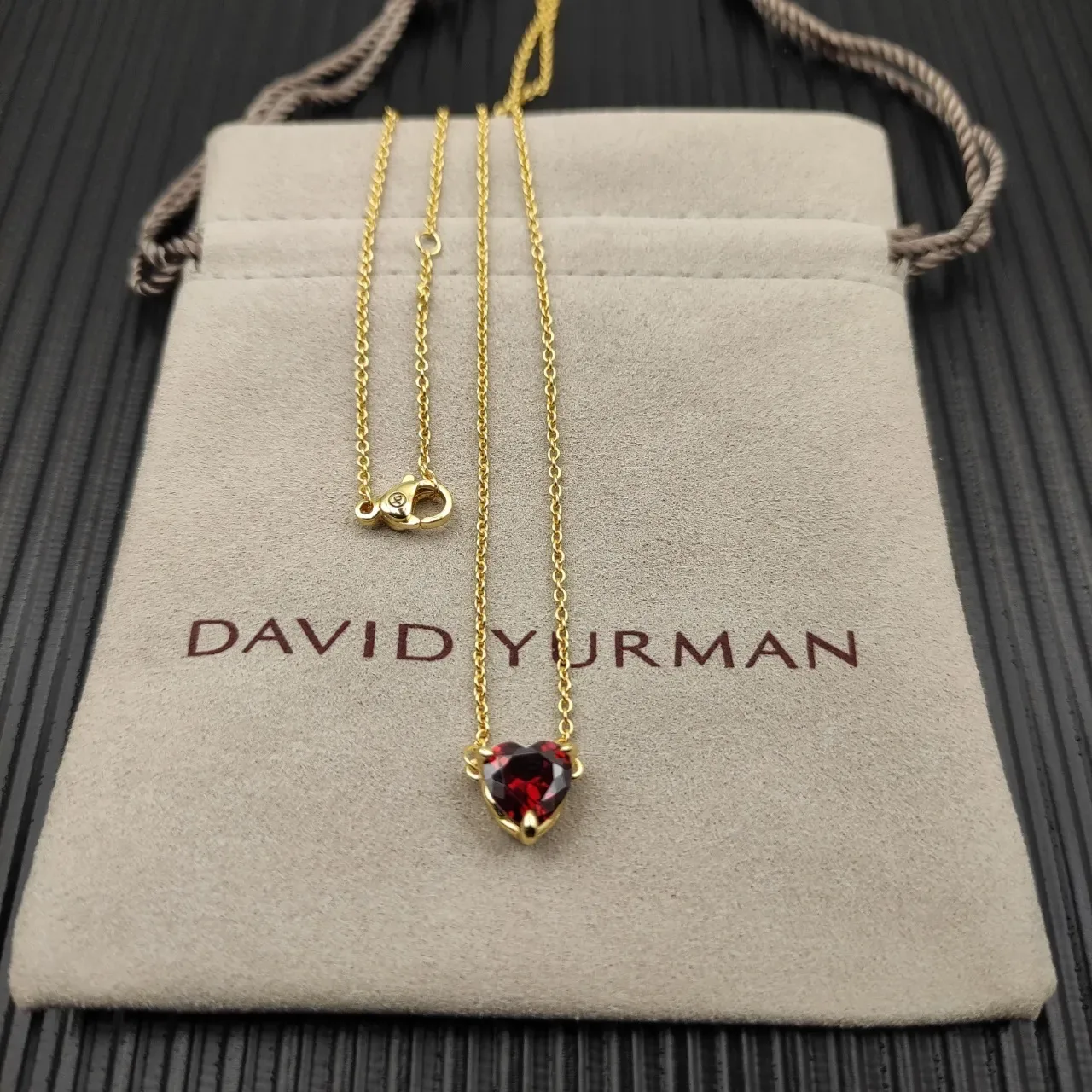 Heart-Shaped Red Gemstone Pendant Necklace 9