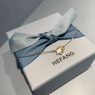 HEFANG সোনালি নীল শিকল তারকা আকারের পেন্ডেন্ট হার