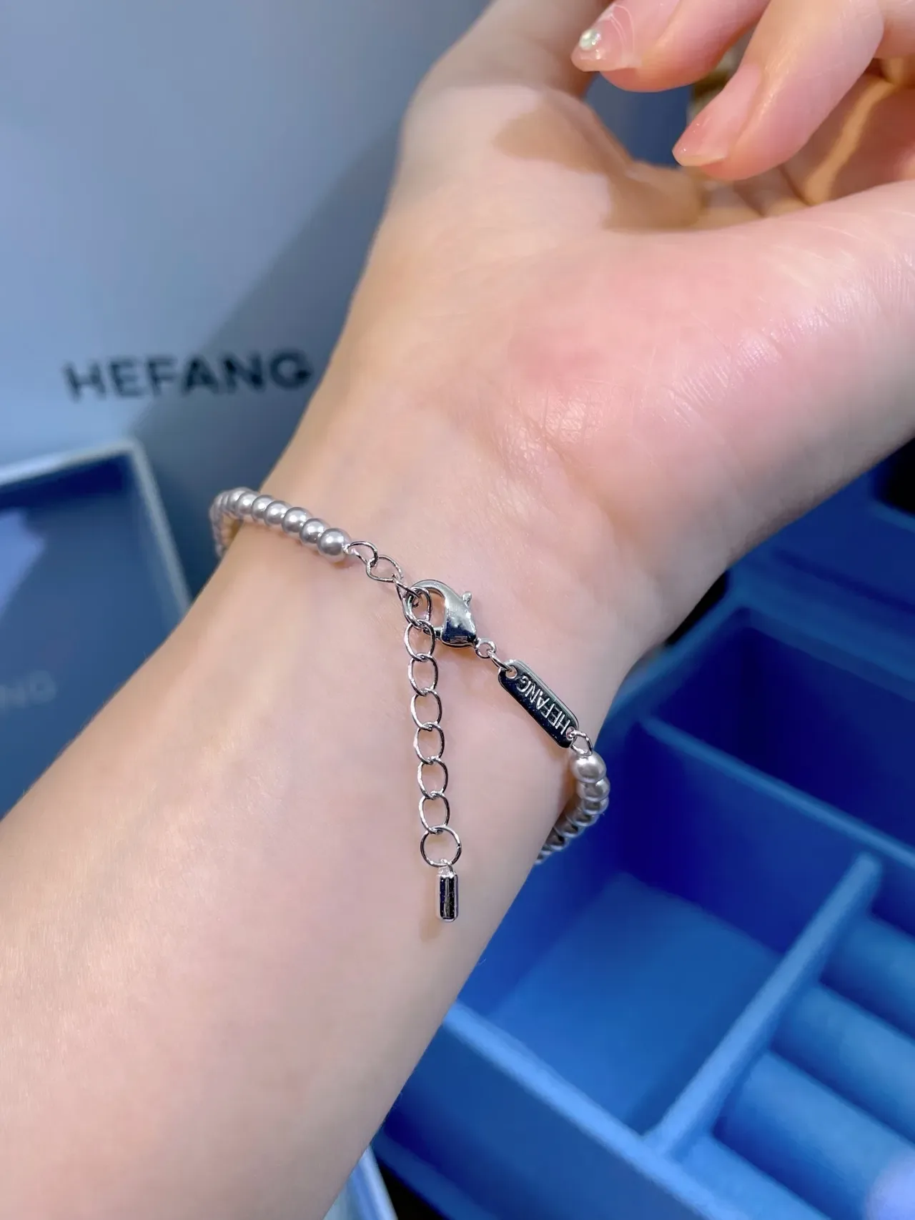 HEFANG Pearl Beaded Crystal Charm Bracelet 3