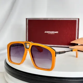 Jacques Marie Mage Orange Black Oversized Angular Frame Gradient Lenses Sunglasses