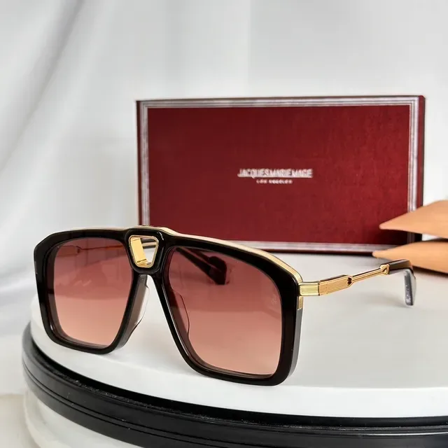 Jacques Marie Mage Orange Black Oversized Angular Frame Gradient Lenses Sunglasses 9