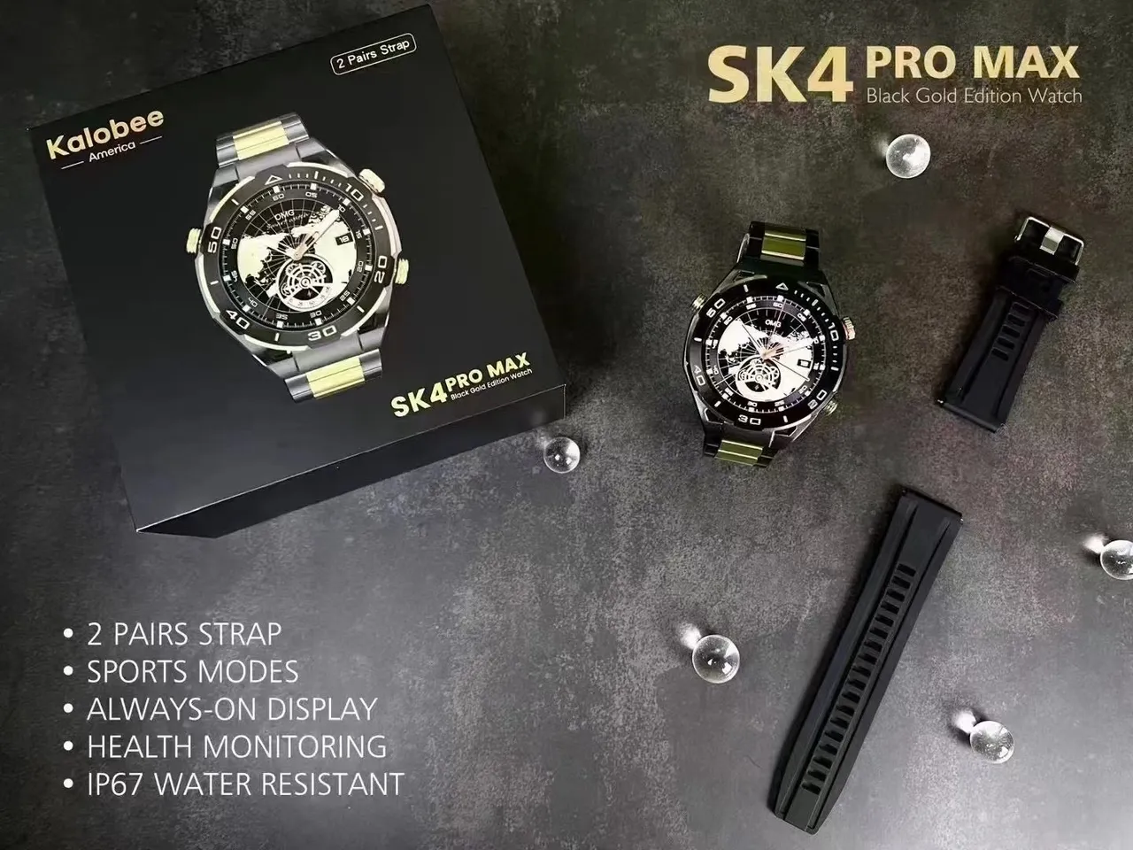 Kalobee SK4 PRO MAX Black Gold Edition Sports Watch 3