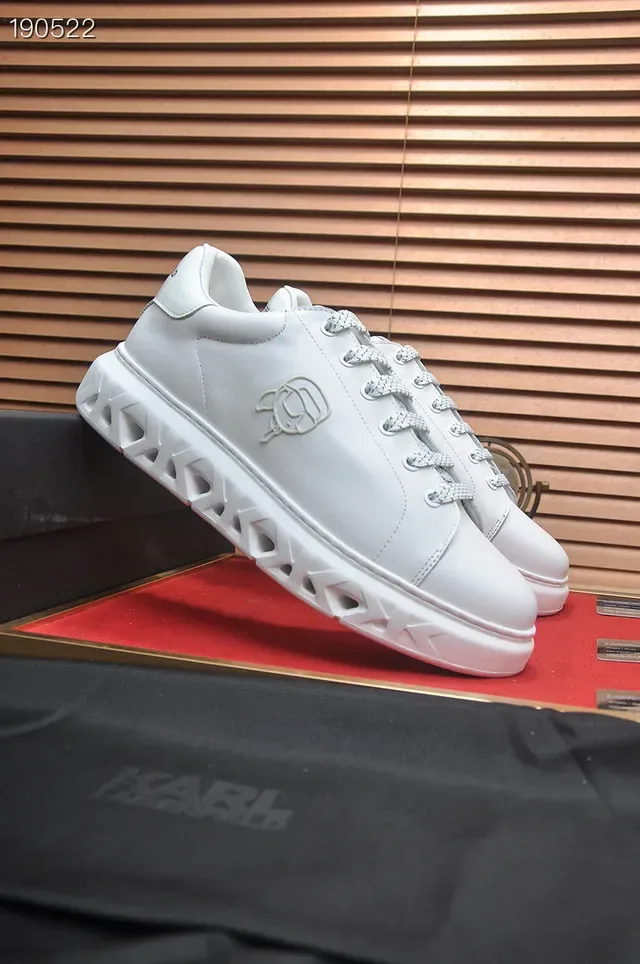 Karl Lagerfeld White Leather Upper Embossed Head Logo Lifestyle Sneakers 7