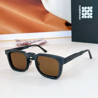 KUBORAUM Angular Rectangular Matte Black Sunglasses