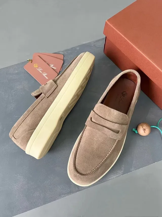 Love Brand Penny Loafer Beige White Suede Upper Strap Loafer 3