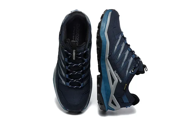LOWA Black Gray Low-Top Hiking Sneaker GORE-TEX Lined Sneakers 8