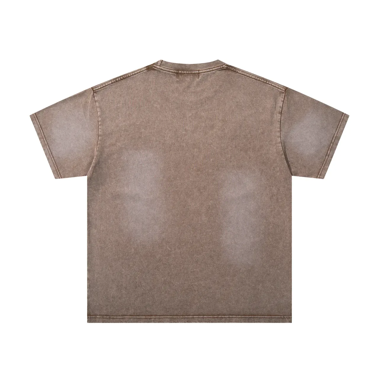 MAJESTIK Distressed Brown Graphic Print Oversized T-Shirt 3