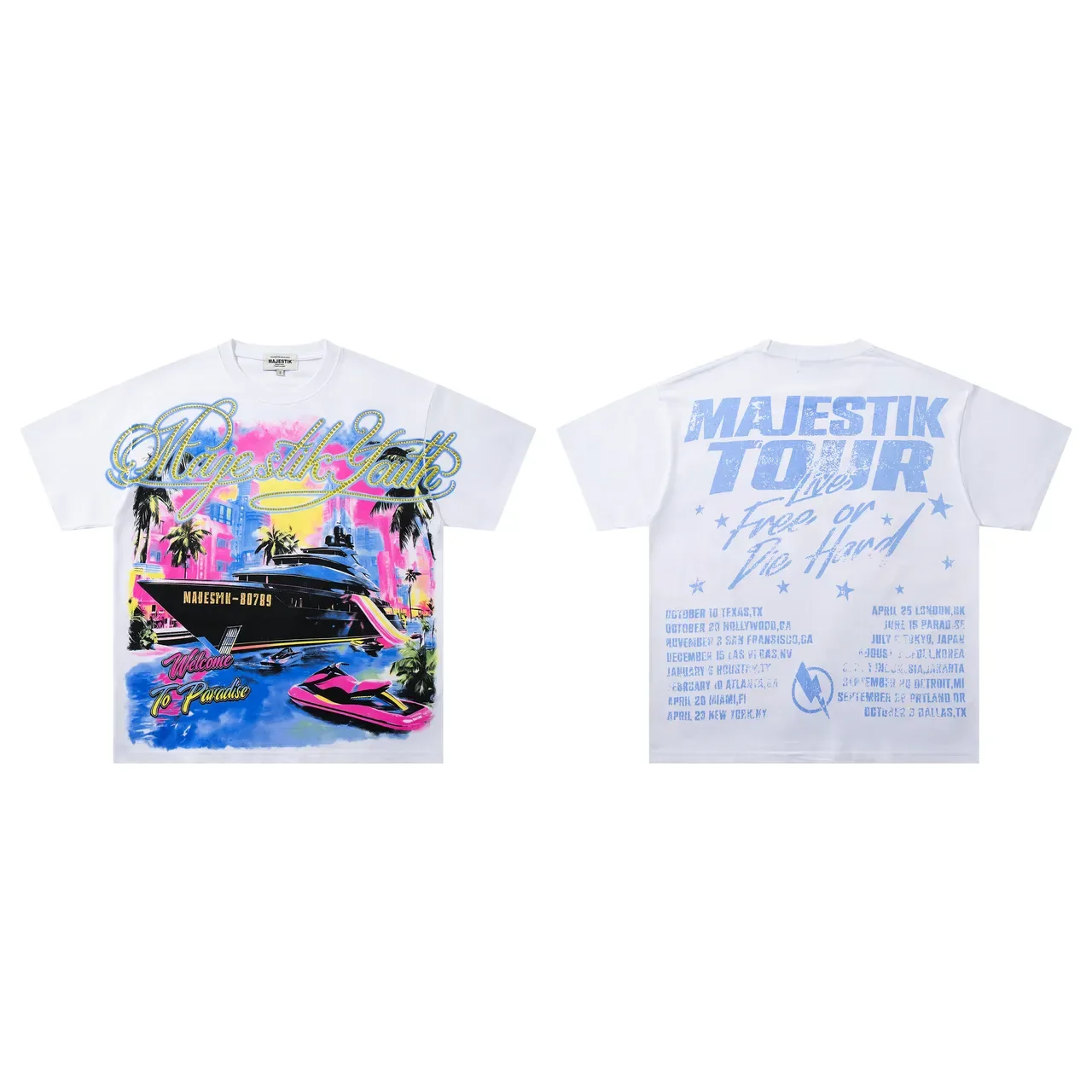 MAJESTIK 双面图案印花宽松T恤 2