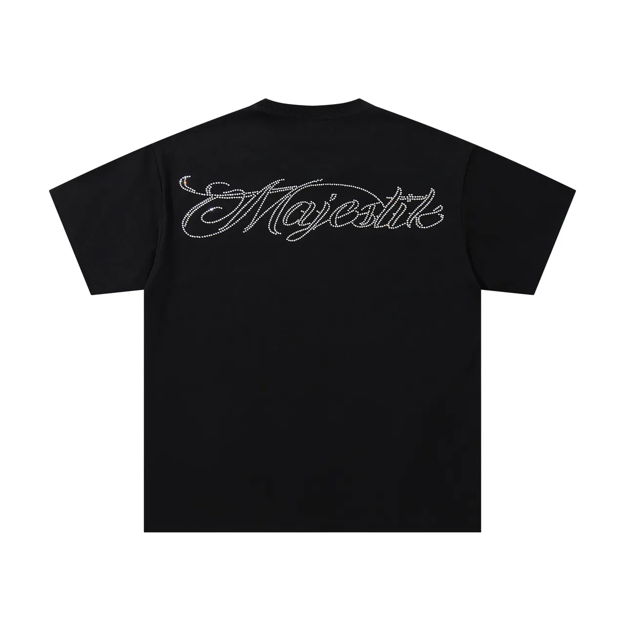 Majestik Graphic Print Rhinestone Logo Black T-Shirt 3
