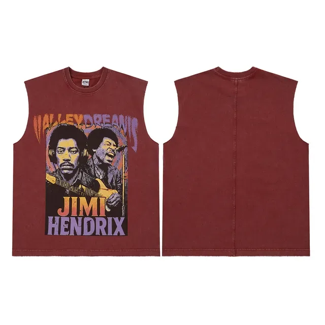 Gilet sans manches avec impression graphique en bordeaux 6