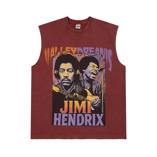 Gilet sans manches avec impression graphique en bordeaux 7
