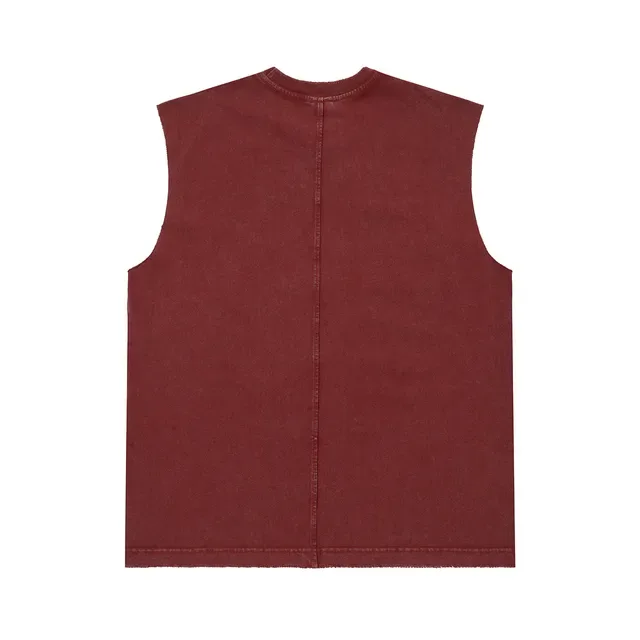 Gilet sans manches avec impression graphique en bordeaux 8