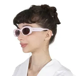 Matte Pink Oval Thin-Rimmed Sunglasses