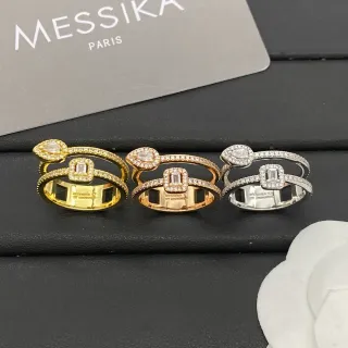 Messika Double-Band Pavé Pear and Emerald-Cut Stone Ring — catalogue photo via WWTop Yupoo