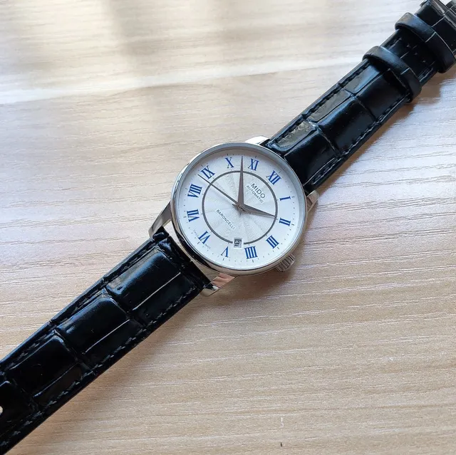 Mido Baroncelli White Dial Blue Roman Numerals Mechanical Watch 4