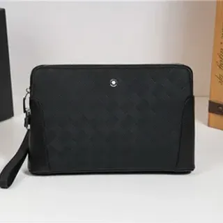 Montblanc Meisterstück Woven Leather Black Envelope Clutch