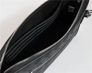 Montblanc Meisterstück Woven Leather Black Envelope Clutch 3