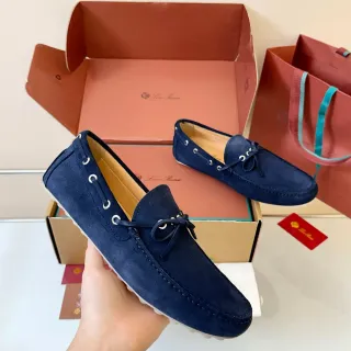 Mocasín Navy Beige de Ante con Ojalillos Laterales