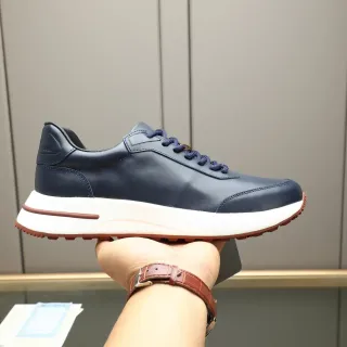 حذاء رياضي جلد Navy Brown أبيض وطبقة متعددة