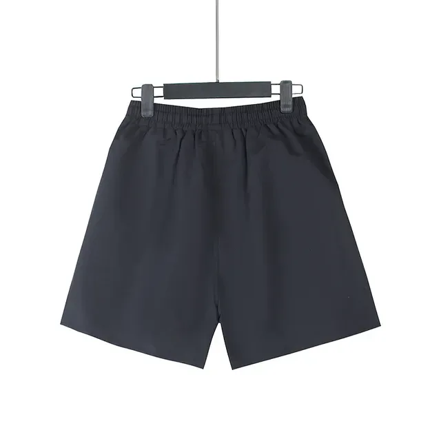Navy Graphic-Print Elastic-Waist Shorts 6