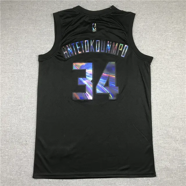 NBA Giannis Antetokounmpo Rainbow Edition Maillot noir 2