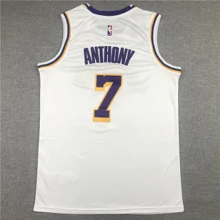 NBA 湖人 Anthony #7 白色 紫色 金色 无袖球衣