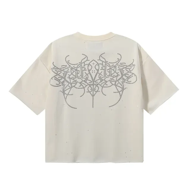 Oversized Graphic-Print Speckled Black T-Shirt 4