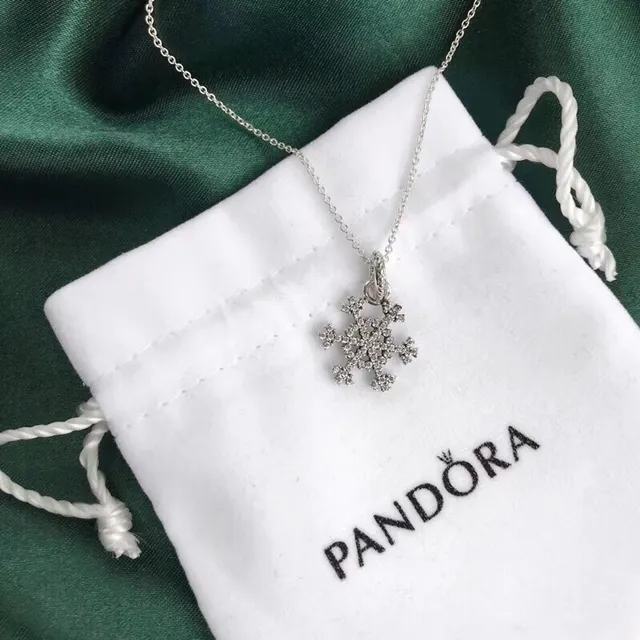 Pandora Snowflake Cubic Zirconia Pendant Necklace 3