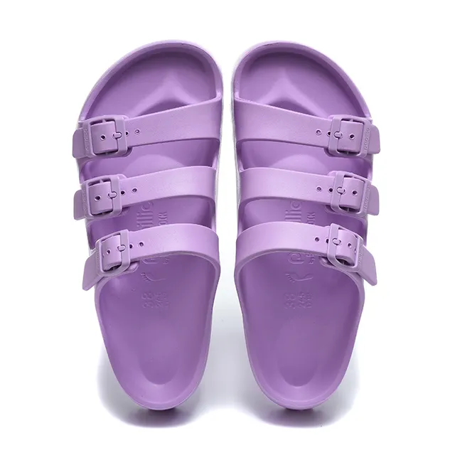 Papillio Three-Strap Buckle Sandal Lavender Purple Casual Sandals 2