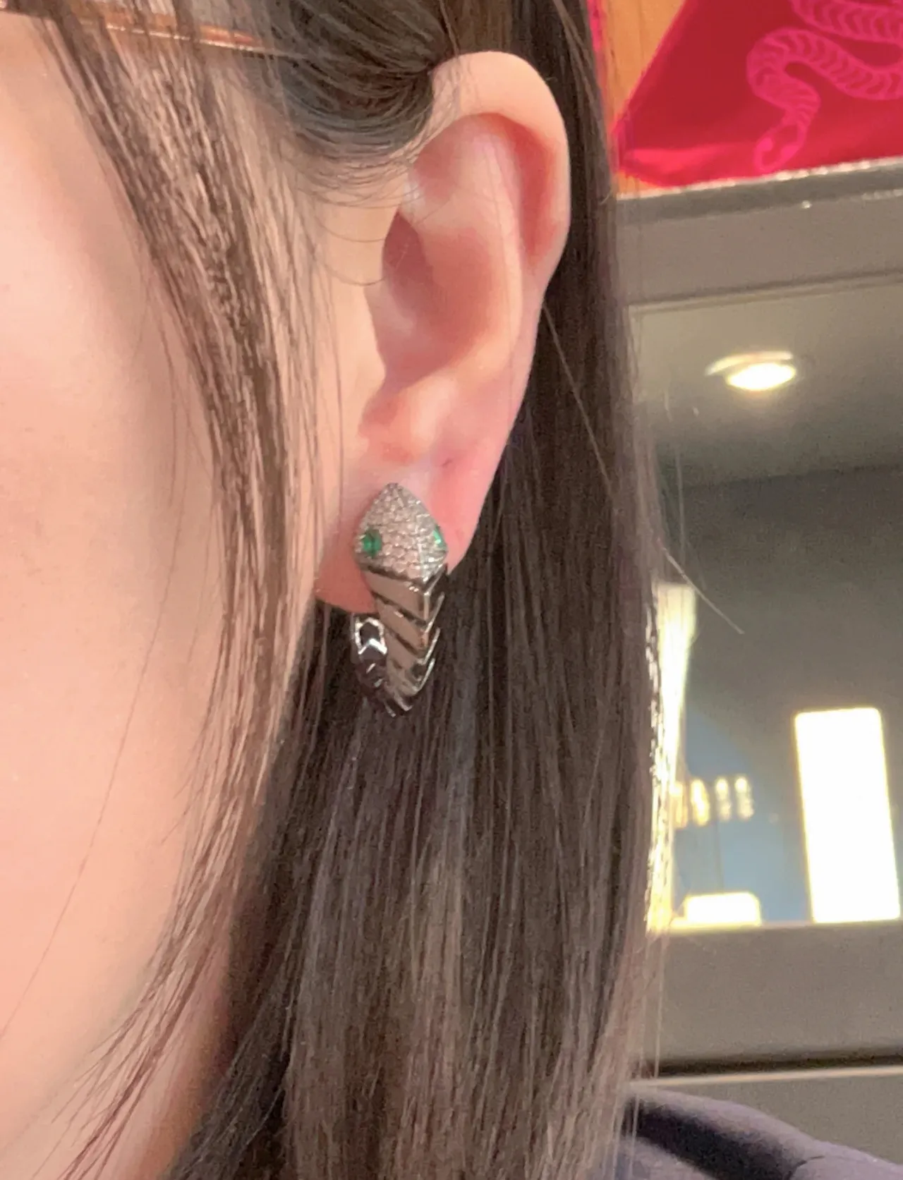 Pavé Crystal Cone-Shaped Metallic Earrings 3