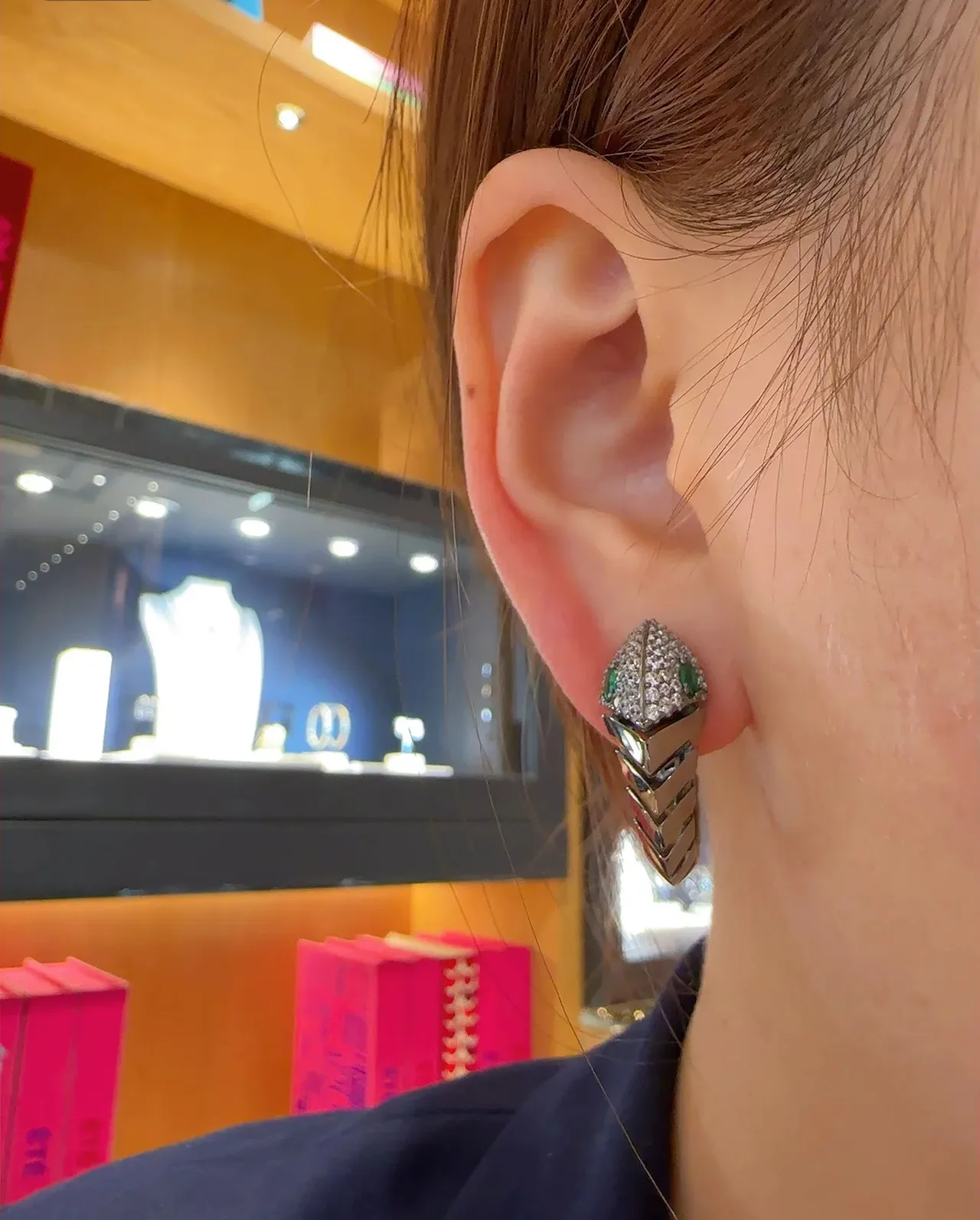 Pavé Crystal Cone-Shaped Metallic Earrings 4