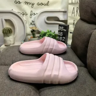 Pink Molded Foam Ribbed Strap Backless Slippers