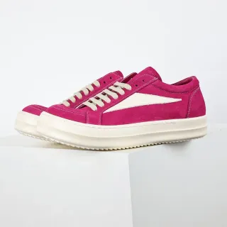 Zapatillas rosa y blanco de ante con panel lateral