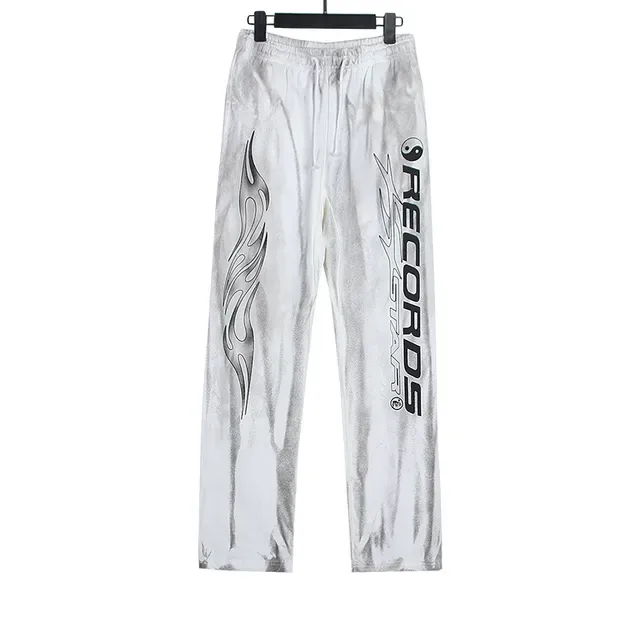 RECORDS Graphic Print Bleach-Wash Tracksuit 3