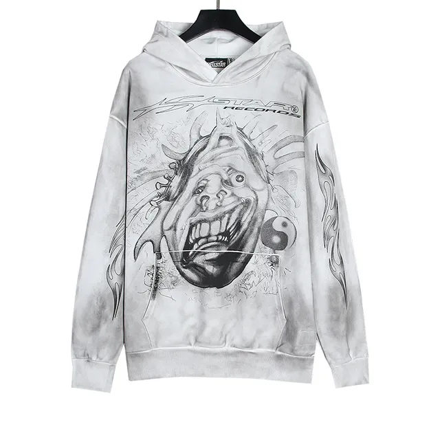RECORDS Graphic Print Bleach-Wash Tracksuit 6