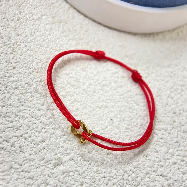 Red Blue Knotted Cord Adjustable Sliding Knots Bracelet 3