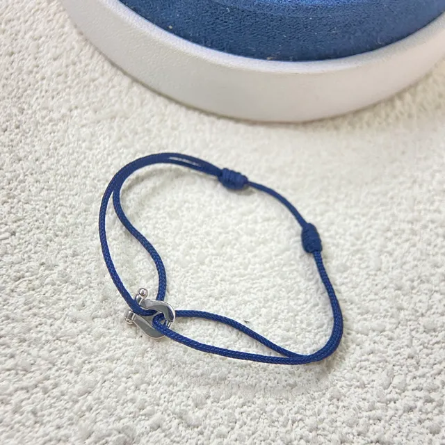 Red Blue Knotted Cord Adjustable Sliding Knots Bracelet 4