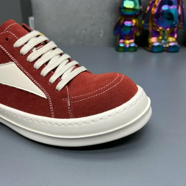 Red White Suede Upper Side Panel Sneakers 5