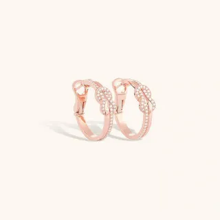 Rose Gold Pavé motivo de nó brincos de aro