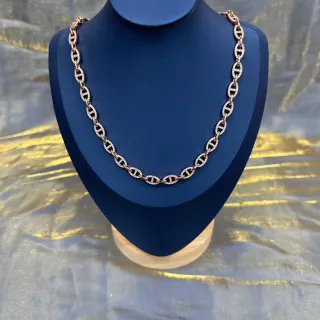 Rose Gold Pavé Mariner-Link Statement Necklace