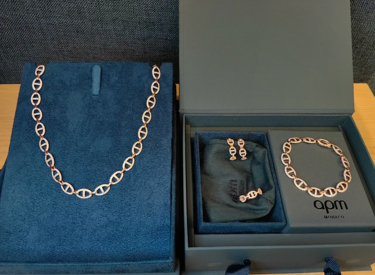 Rose Gold Pavé Mariner-Link Statement Necklace 3