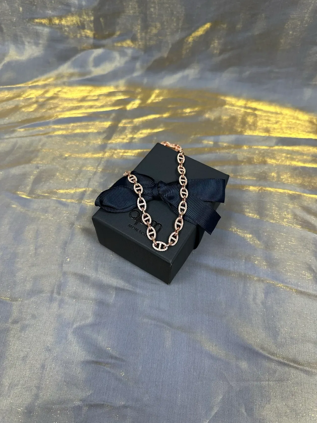 Rose Gold Pavé Mariner-Link Statement Necklace 7