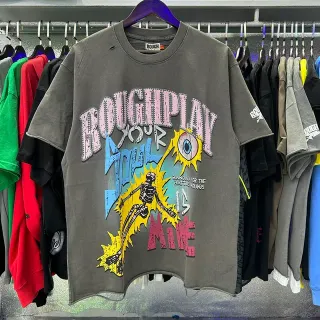T-shirt ROUGH oversize imprimé graphique effet usé